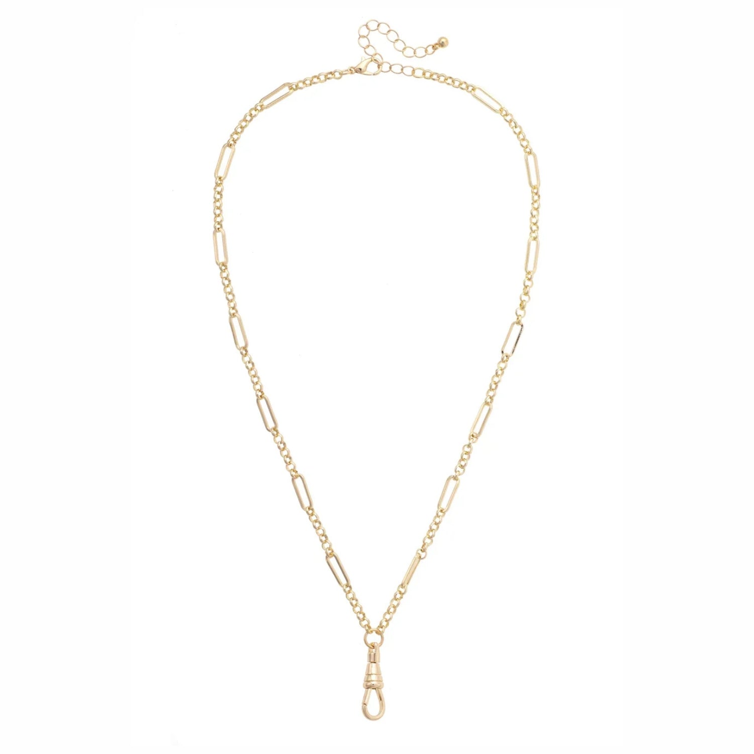 Annie Multi Link Charm Necklace in Shiny Gold
