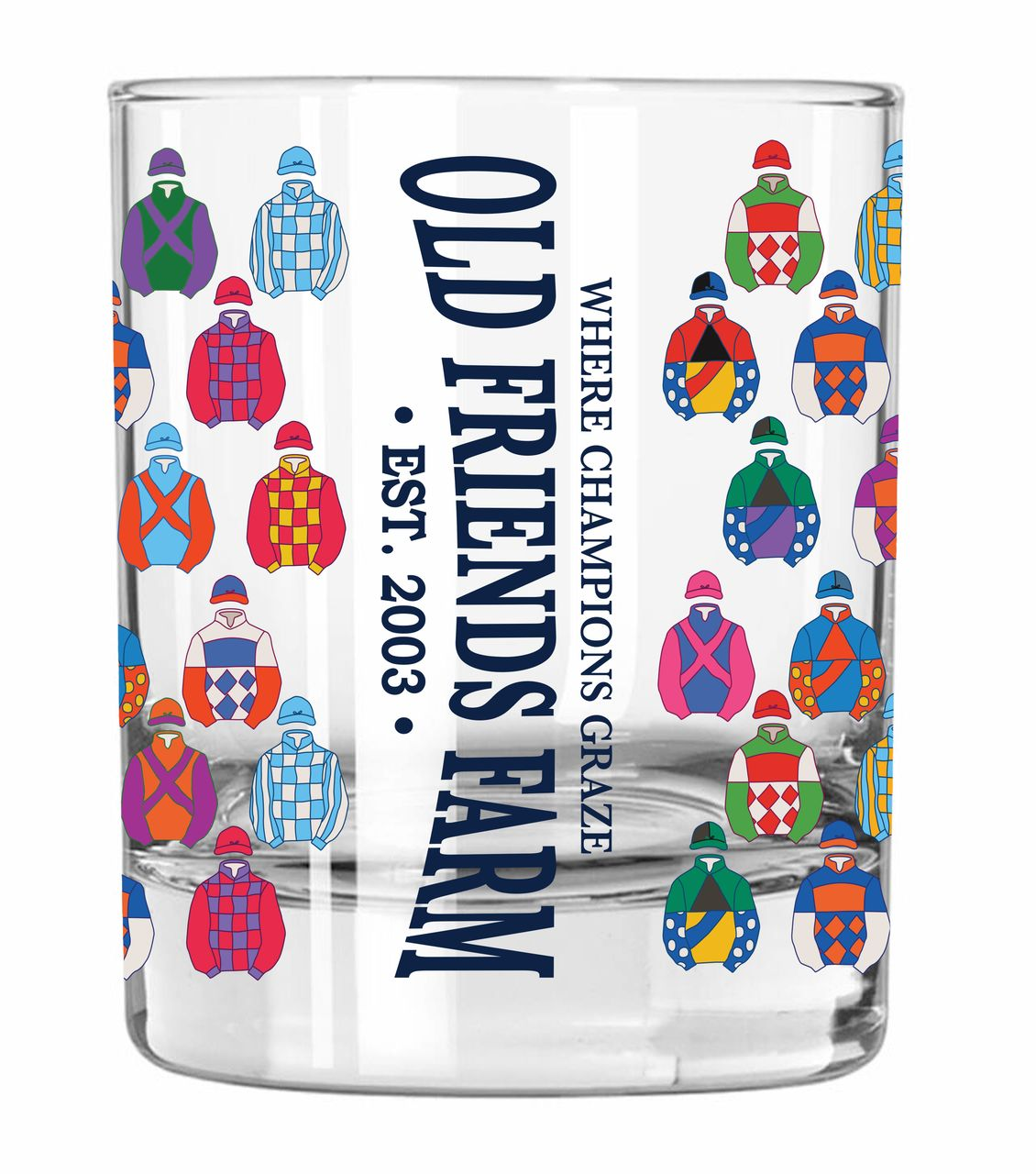 Jockey Silks Rocks Glass