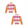 Fiona Jockey Silk Enamel Stud Earrings in Pink and Orange